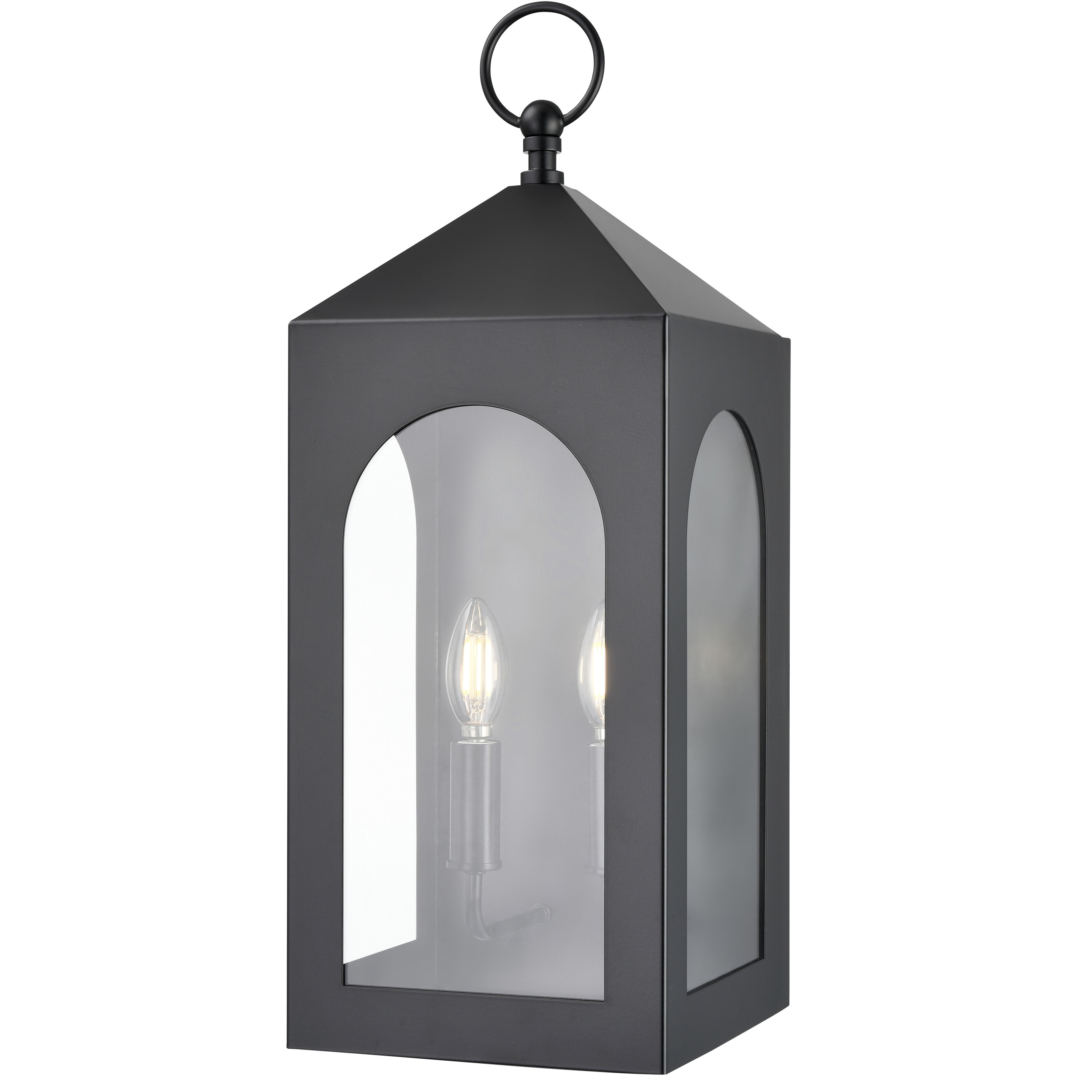 Bratton 2 Light 22.68 inch Powder Coated Black Outdoor Wall Sconce